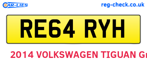 RE64RYH are the vehicle registration plates.