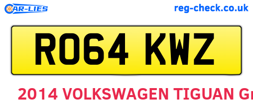 RO64KWZ are the vehicle registration plates.