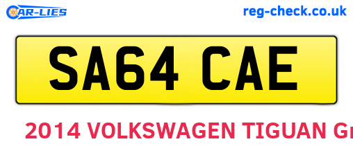 SA64CAE are the vehicle registration plates.