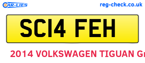 SC14FEH are the vehicle registration plates.