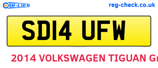 SD14UFW are the vehicle registration plates.