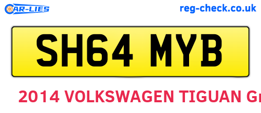 SH64MYB are the vehicle registration plates.