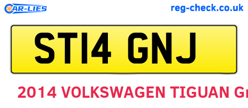 ST14GNJ are the vehicle registration plates.