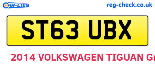 ST63UBX are the vehicle registration plates.