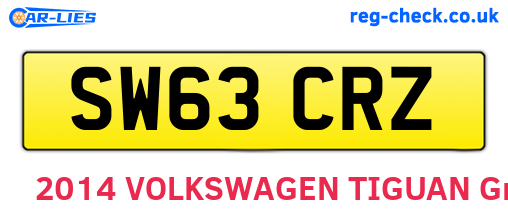 SW63CRZ are the vehicle registration plates.