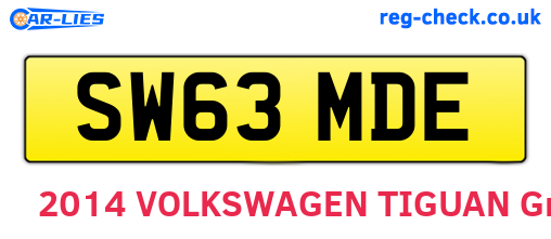 SW63MDE are the vehicle registration plates.