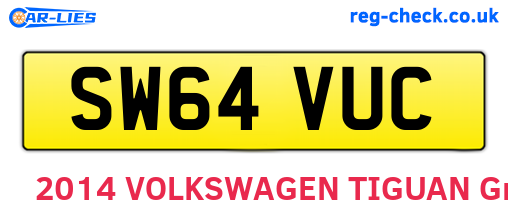 SW64VUC are the vehicle registration plates.
