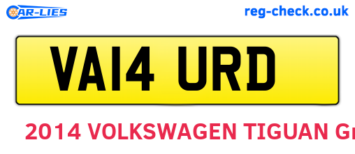 VA14URD are the vehicle registration plates.