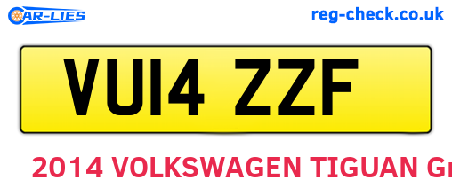 VU14ZZF are the vehicle registration plates.