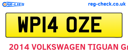 WP14OZE are the vehicle registration plates.