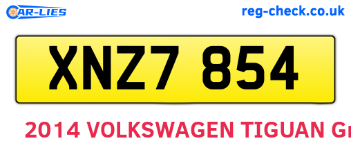 XNZ7854 are the vehicle registration plates.