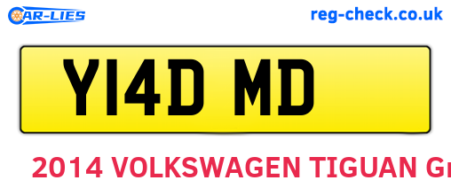 Y14DMD are the vehicle registration plates.