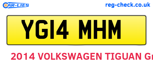 YG14MHM are the vehicle registration plates.