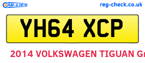 YH64XCP are the vehicle registration plates.