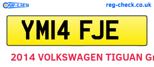 YM14FJE are the vehicle registration plates.