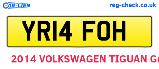 YR14FOH are the vehicle registration plates.