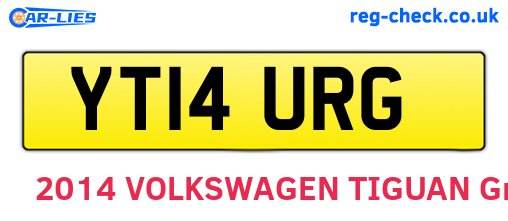 YT14URG are the vehicle registration plates.
