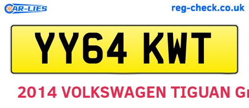 YY64KWT are the vehicle registration plates.