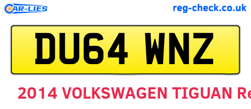 DU64WNZ are the vehicle registration plates.