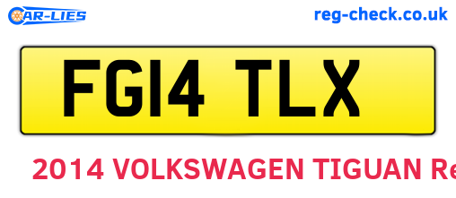 FG14TLX are the vehicle registration plates.