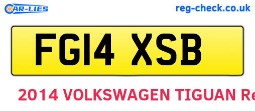 FG14XSB are the vehicle registration plates.