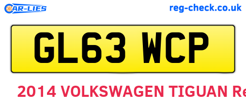 GL63WCP are the vehicle registration plates.