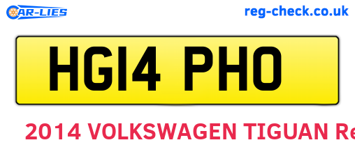 HG14PHO are the vehicle registration plates.