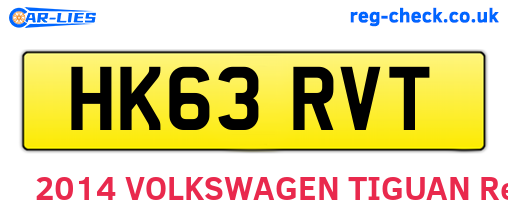 HK63RVT are the vehicle registration plates.