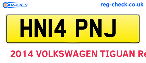 HN14PNJ are the vehicle registration plates.