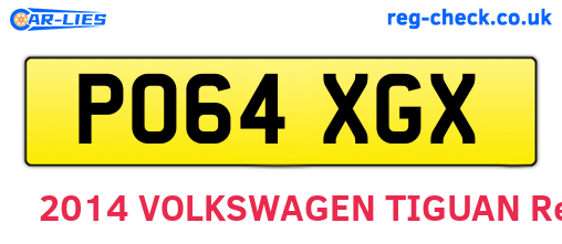 PO64XGX are the vehicle registration plates.