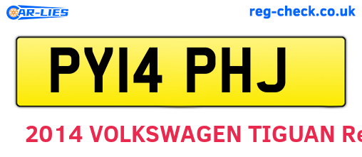 PY14PHJ are the vehicle registration plates.