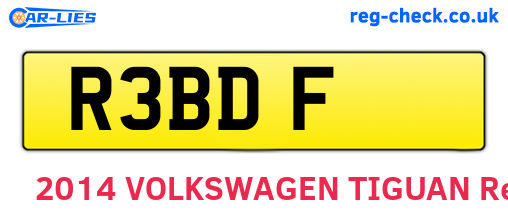 R3BDF are the vehicle registration plates.