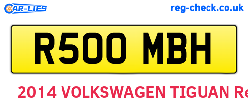 R500MBH are the vehicle registration plates.