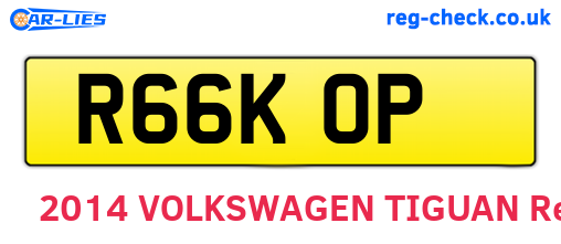 R66KOP are the vehicle registration plates.