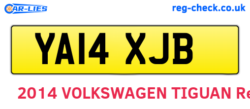 YA14XJB are the vehicle registration plates.