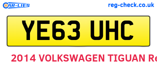 YE63UHC are the vehicle registration plates.