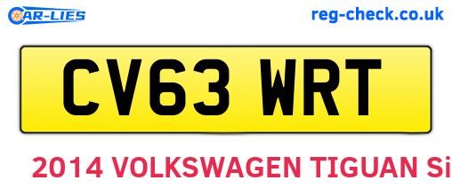 CV63WRT are the vehicle registration plates.