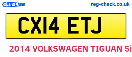 CX14ETJ are the vehicle registration plates.