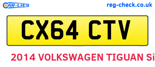 CX64CTV are the vehicle registration plates.
