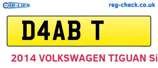 D4ABT are the vehicle registration plates.