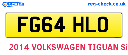FG64HLO are the vehicle registration plates.