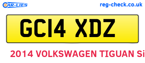 GC14XDZ are the vehicle registration plates.