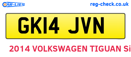 GK14JVN are the vehicle registration plates.