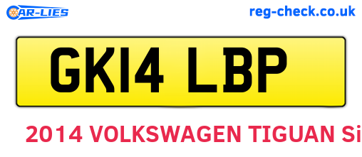 GK14LBP are the vehicle registration plates.