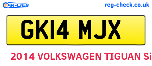 GK14MJX are the vehicle registration plates.