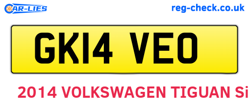 GK14VEO are the vehicle registration plates.