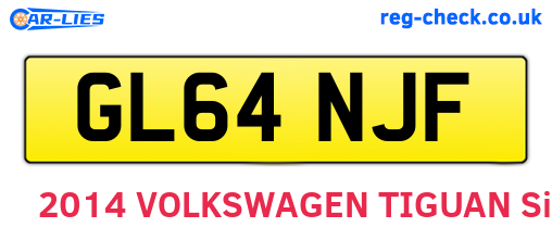 GL64NJF are the vehicle registration plates.