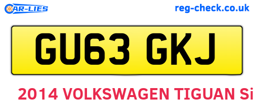 GU63GKJ are the vehicle registration plates.