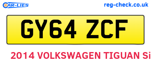 GY64ZCF are the vehicle registration plates.
