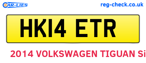 HK14ETR are the vehicle registration plates.